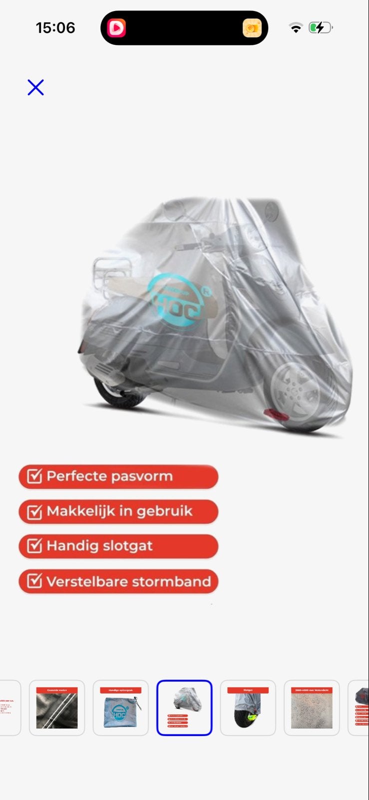 CUHOC Topkwaliteit Diamond Vespa Motorhoes / Scooterhoes, Motoren, Ophalen of Verzenden, Nieuw