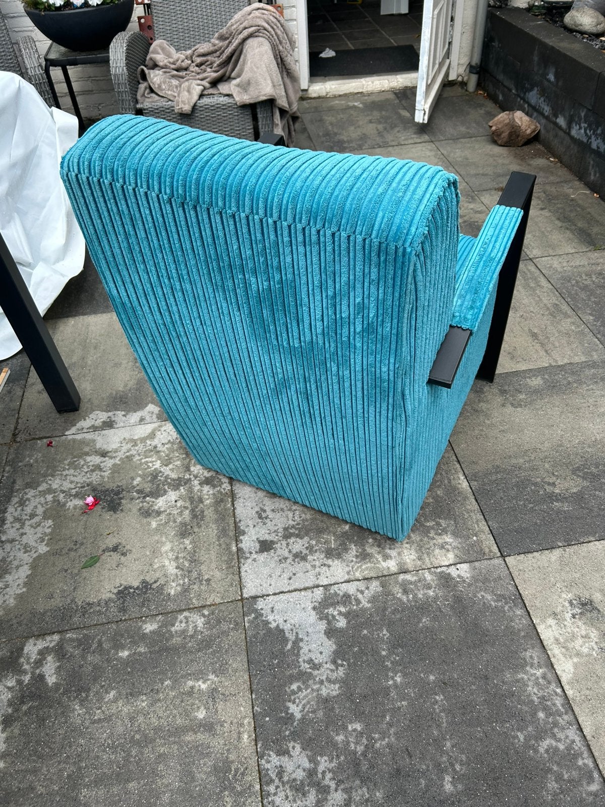 turquoise fauteuil, Ophalen, 75 tot 100 cm, 50 tot 75 cm