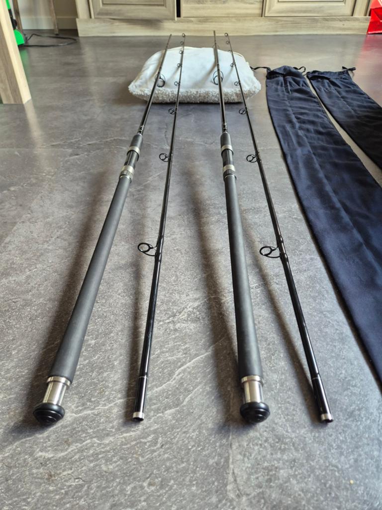 2x Handbouw Bart Bakker Baton 1 11FT karperhengels Topstaat, Ophalen, Zo goed als nieuw, Werphengel
