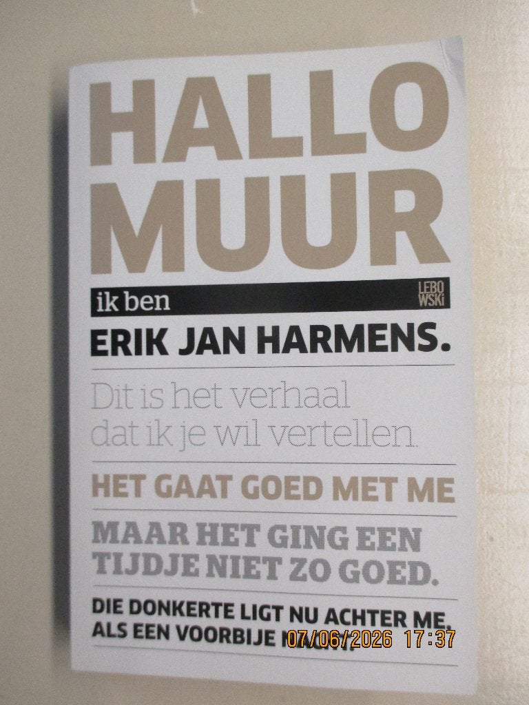 Erik Jan Harmens - Hallo muur, Boeken, Ophalen of Verzenden, Zo goed als nieuw, Nederland