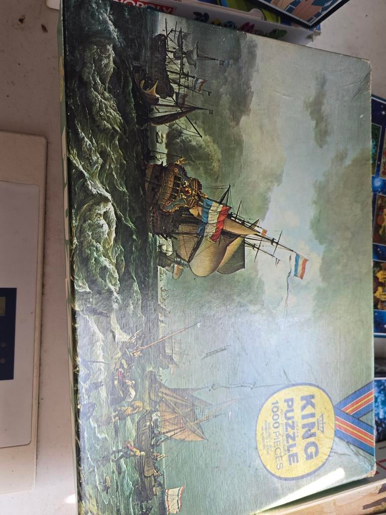 King Legpuzzel 1000 stukjes - Schepen op Zee, Ophalen of Verzenden, 500 t/m 1500 stukjes, Gebruikt, Legpuzzel
