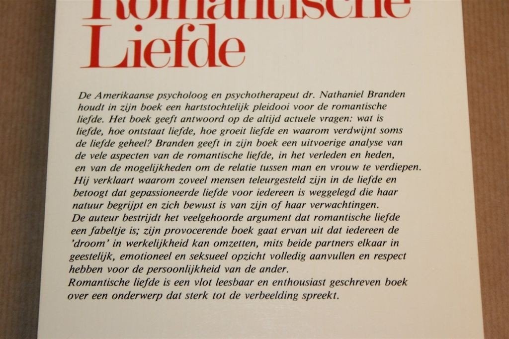 Psychologie van de Romantische Liefde — Branden 1981, Ophalen of Verzenden, Gelezen