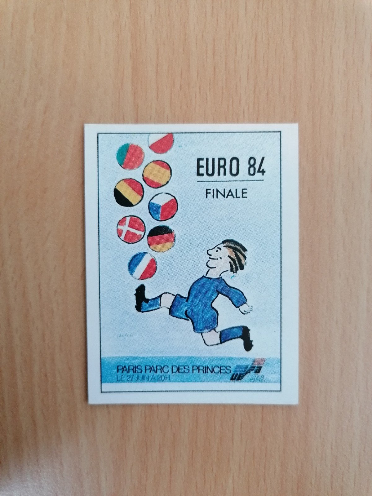 Panini Euro 84 #17 Poster Finale., Ophalen of Verzenden, Zo goed als nieuw, Buitenlandse clubs, Poster, Plaatje of Sticker