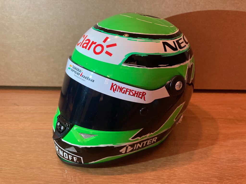 ✅ Nico Hülkenberg 1:2 helm 2016 VJM09 Force India Schuberth, Verzamelen, Automerken, Motoren en Formule 1, Ophalen of Verzenden