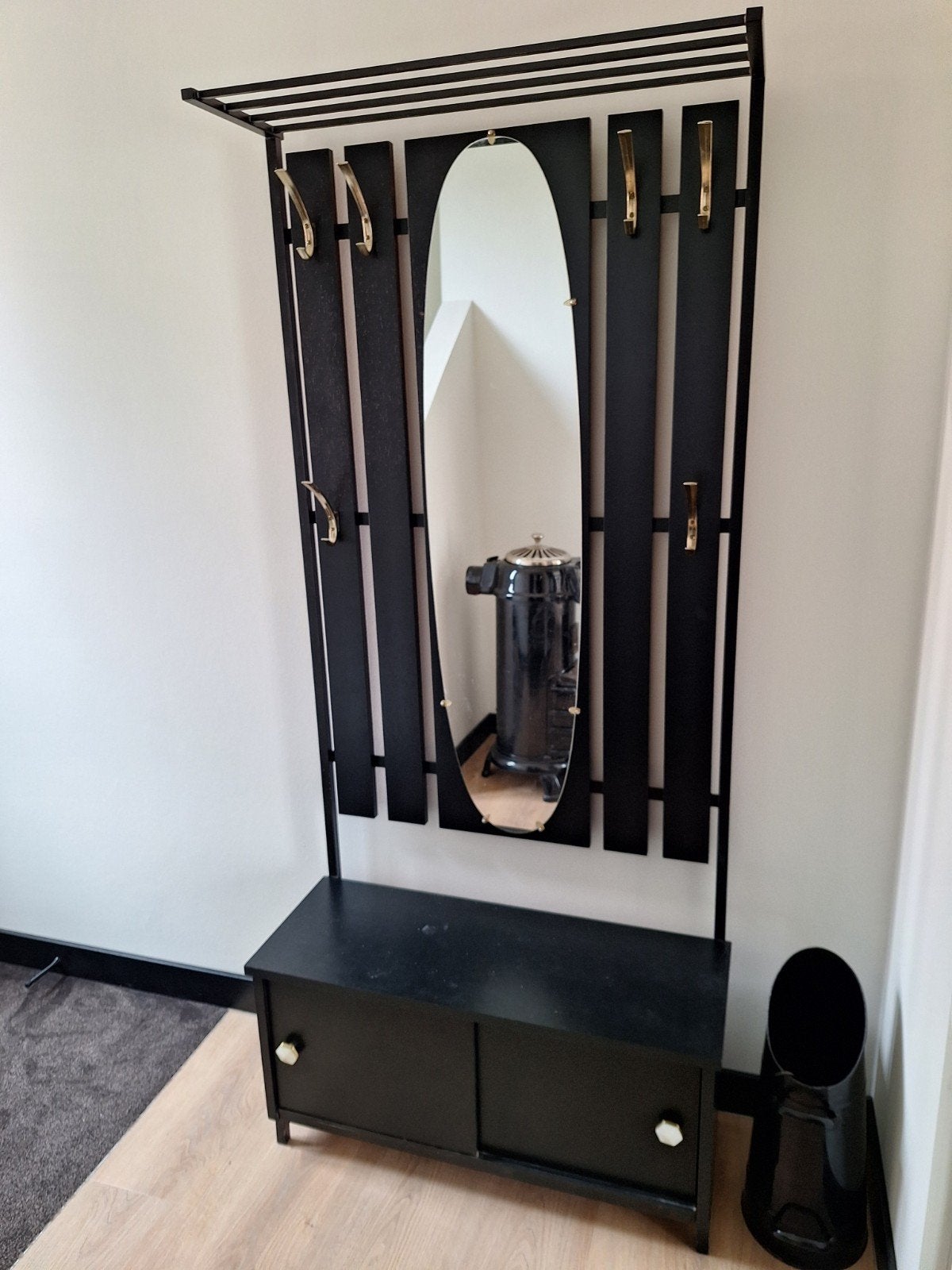 Vintage kapstok/ halmeubel, Huis en Inrichting, Woonaccessoires | Kapstokken, Ophalen, Gebruikt, Staande kapstok, 150 tot 200 cm