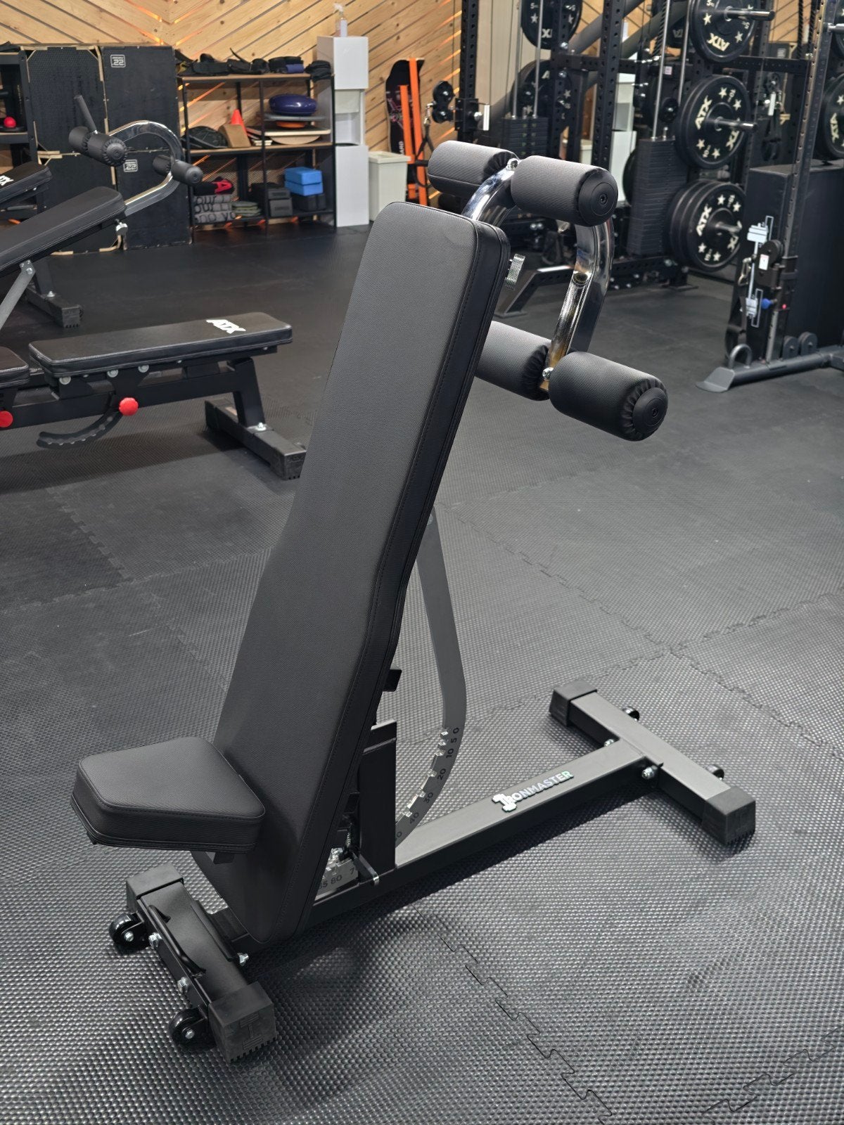 Ironmaster Super Bench PRO V2 met AB Crunch Trainer, Ophalen, Zo goed als nieuw, Benen, Fitnessbank