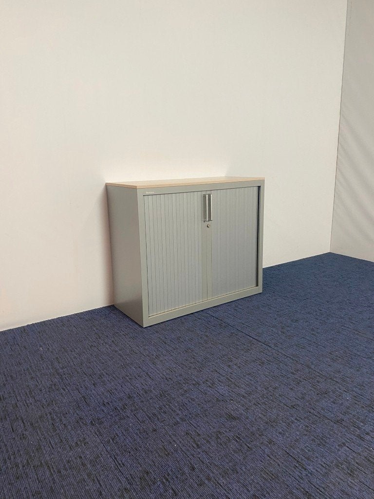 Roldeurkast Steelcase, aluminium, H 85 x B 100 x D 43 cm., Ophalen, Gebruikt