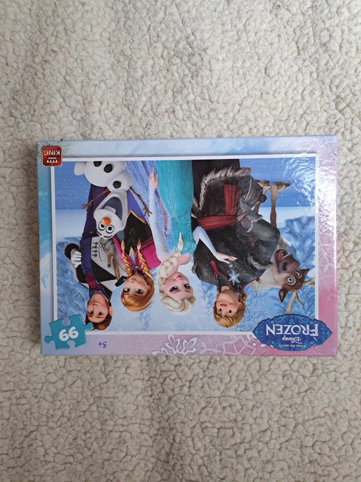 Disney Frozen puzzel 99 stukjes - King, Ophalen of Verzenden, Meer dan 50 stukjes, Gebruikt, 6 jaar of ouder