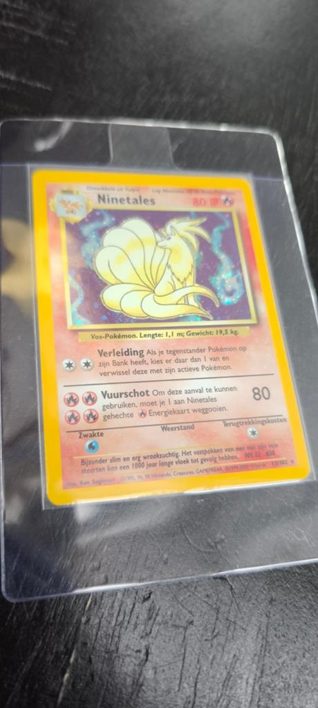 Ninetales Holo 12/102 Base Set 1999 Pokémon Kaart, Ophalen of Verzenden