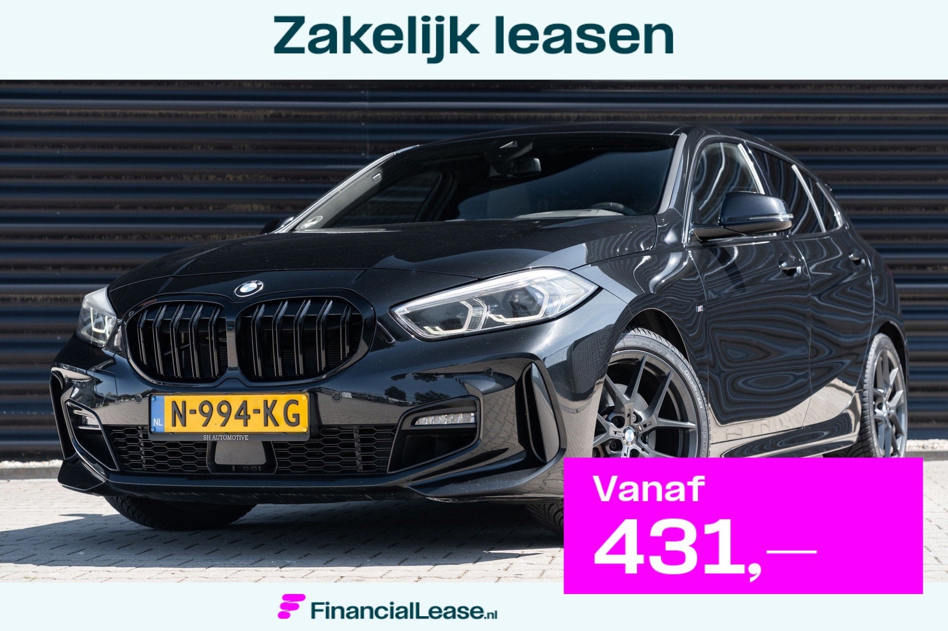 BMW 1-serie 118i High Executive M sport / CARPLAY / MAXTON /, Dealer onderhouden, Gebruikt, Zwart, Leder