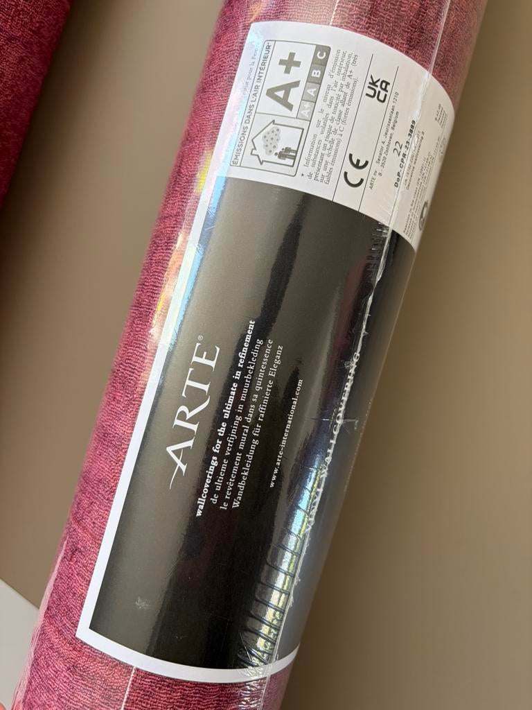Arte Alaya Katan Silk behang, Ophalen, 10 tot 25 m², Rood