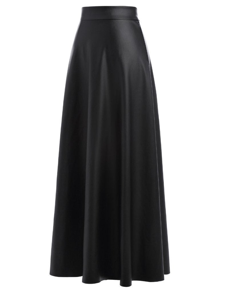 Lange rode zwarte beige leren high waist rok dames vrouwen, Kleding | Dames, Overige kleuren, Verzenden, Maat 42/44 (L), Nieuw