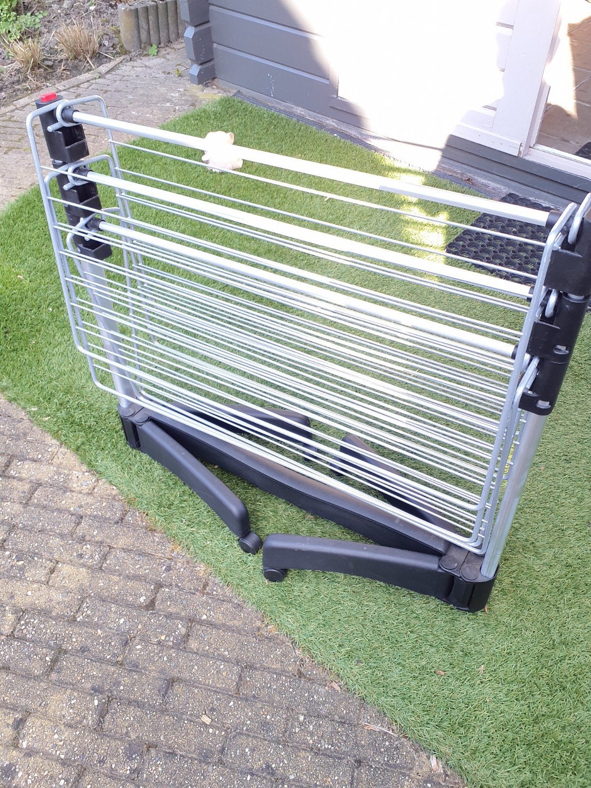 Metalen droogrek 3 standen inklapbaar, verrijdbaar, Tuin en Terras, Droogmolens en Wasrekken, Ophalen, Zo goed als nieuw, Wasrek