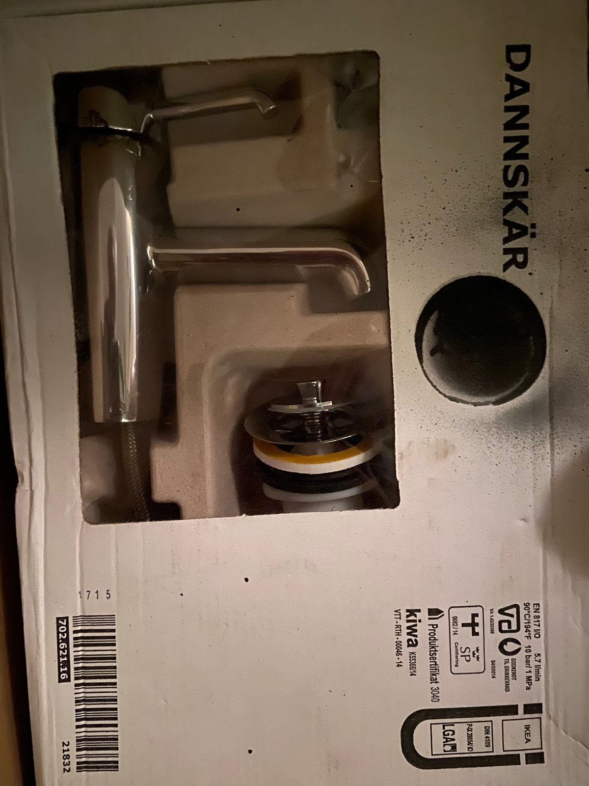 IKEA DANNKÄR Kraan met afvoerplug, chroom, Ophalen of Verzenden, Nieuw, Chroom, Kraan