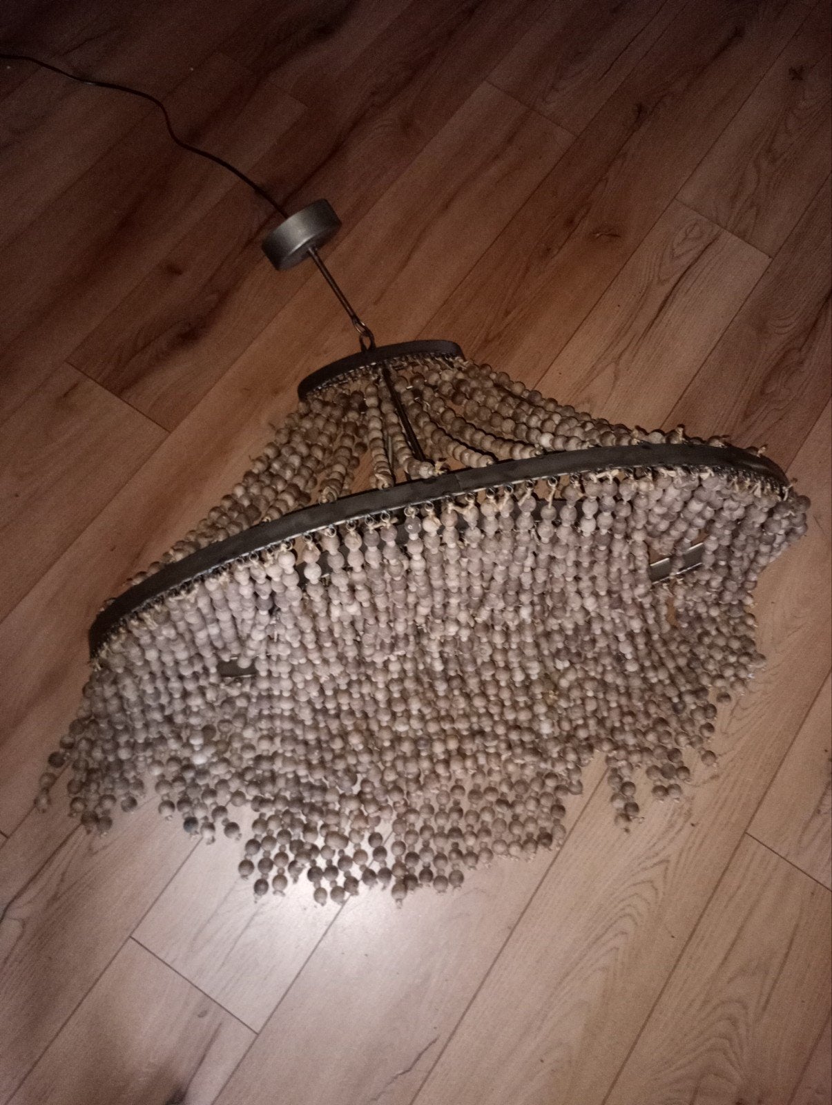Grote Ibiza Stijl Hanglamp - 80 cm breed, Ophalen, Gebruikt, Natuurlijk materiaal, E27 (groot)