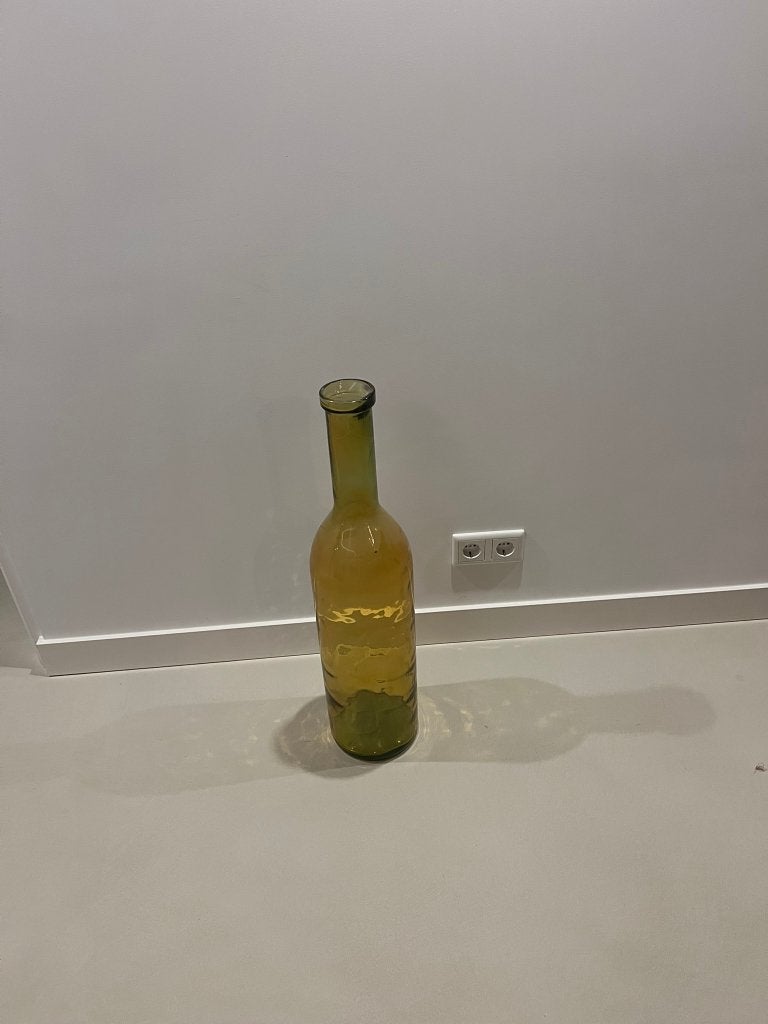 Gele doorzichtige vaas, Ophalen, 76 cm, Geel, Glas