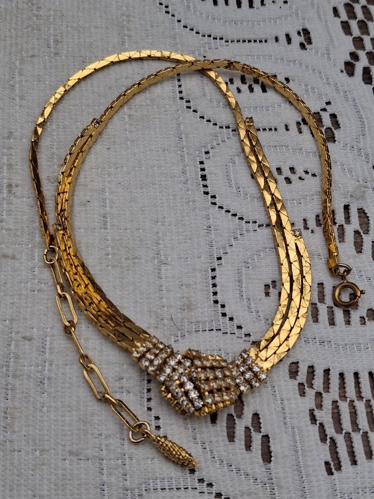 Vintage ketting, Verzenden, Overige materialen, Ketting, Met edelsteen