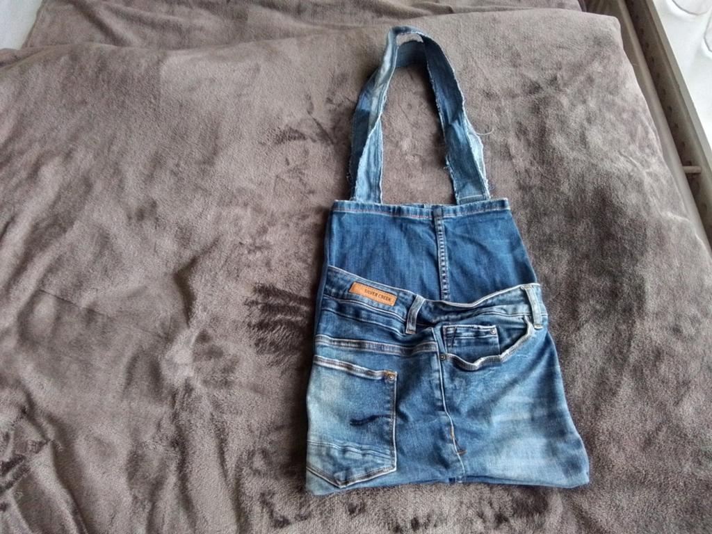 Unieke denim tas van gerecyclede jeans, Ophalen of Verzenden