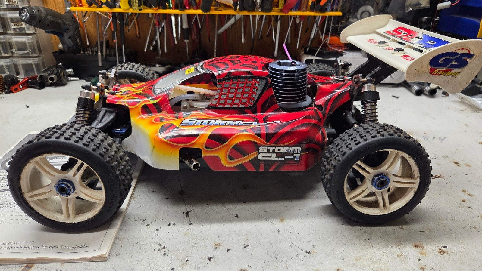 Te koop mooie gs storm racer, Gebruikt, Ophalen of Verzenden, Auto onroad, Schaal 1:8