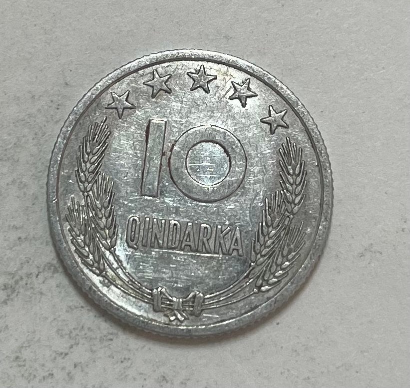 10 qindarka Albanië 1944-1969 bevrijding, Ophalen of Verzenden, Overige landen