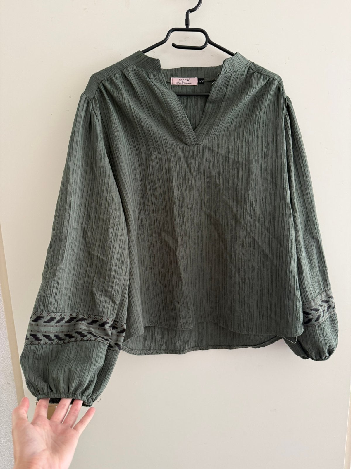 Sophia groene dames blouse maat S/M, Ophalen of Verzenden, Zo goed als nieuw, Maat 38/40 (M), Groen