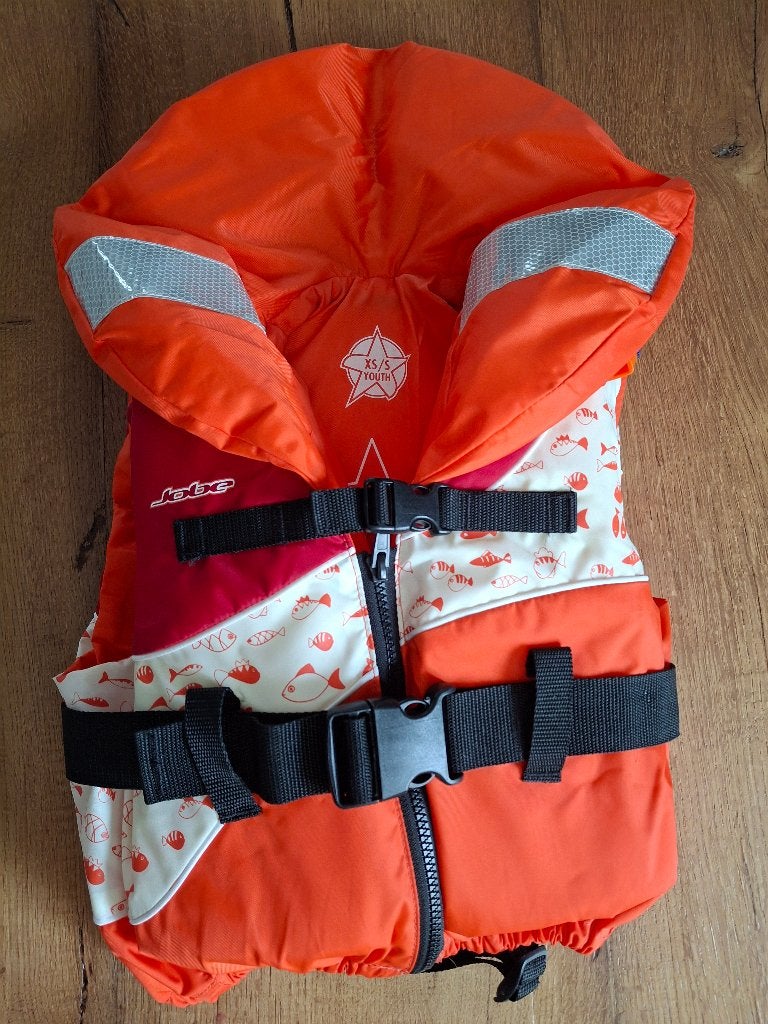 Zgan Jobe Reddingsvest XS/S Jeugd - Oranje/Rood, Watersport en Boten, Watersportkleding, Kind, Zo goed als nieuw, Reddingsvest of Zwemvest