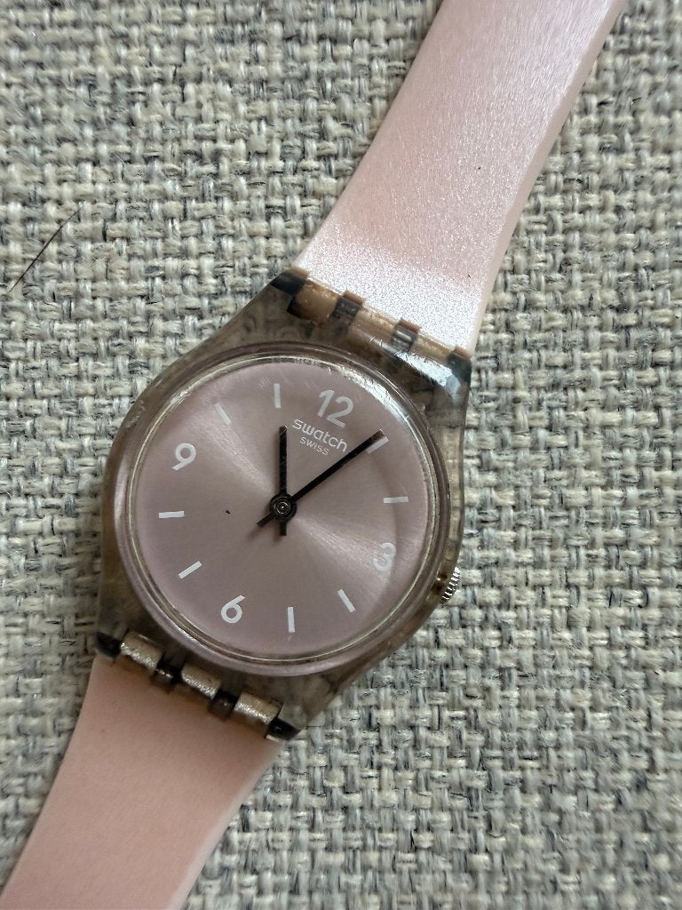 Swatch Originals Lady "Fairy Candy" Transparent Pink Watch, Gebruikt, Swatch, Ophalen of Verzenden, Roze