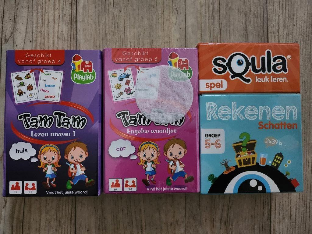 3x Educatieve spellen, groep 4/5/6, Tam Tam en Squla, Ophalen, Zo goed als nieuw, Taal en Lezen