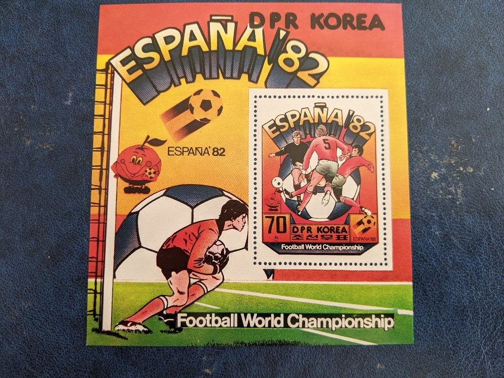 NOORD KOREA 1982; BLOK WK VOETBALLEN, Verzenden, Postfris, Sport