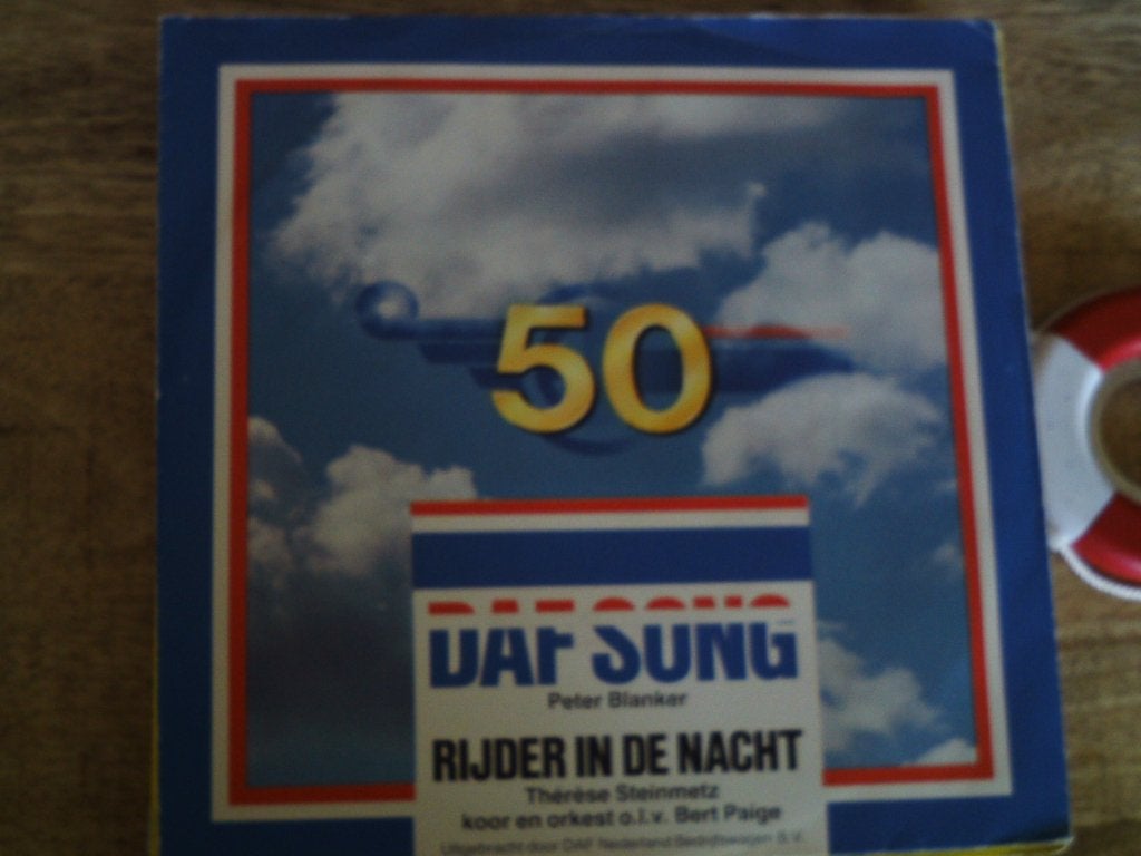 peter blanker - DAF song // rijder in de nacht 23jul, 7 inch, Ophalen of Verzenden, Zo goed als nieuw, Fotohoes