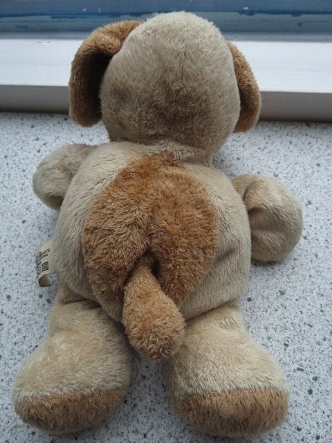 Hond merk Nicotoy beige met bruin zacht badstof, Korrelvulling, Zo goed als nieuw, Nicotoy, Hond