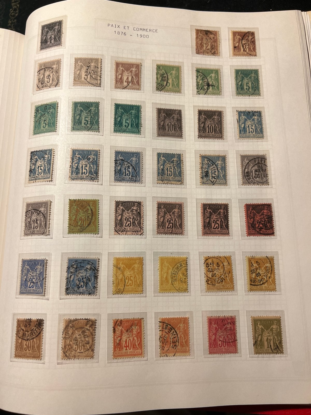 Paix et Commerce Postzegelcollectie 1876-1900, Ophalen of Verzenden, T/m 1940, Gestempeld
