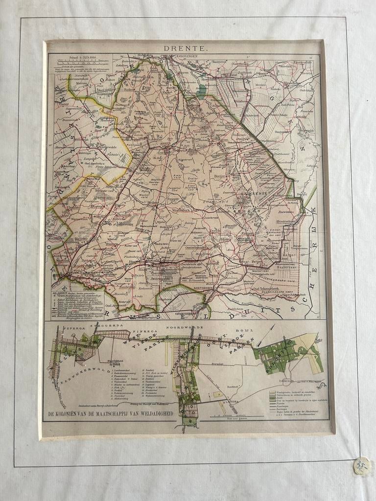 Litho Drenthe (De Koloniën van Weldadigheid) 1907, Antiek en Kunst, Kunst | Etsen en Gravures, Ophalen of Verzenden