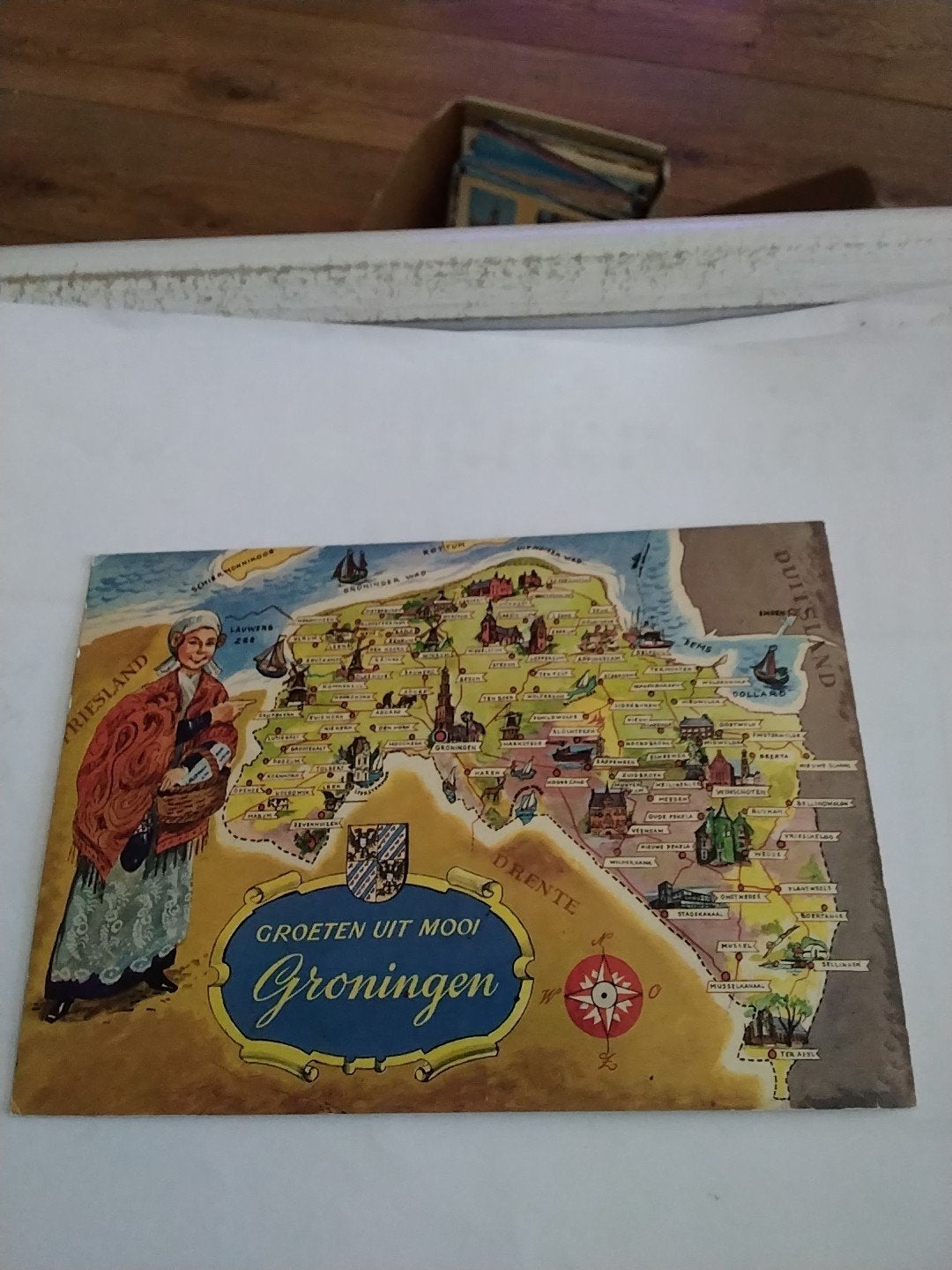 Vintage Ansichtkaart: Groeten uit Mooi Groningen (Kaart), Ophalen of Verzenden, 1940 tot 1960, Ongelopen, Groningen