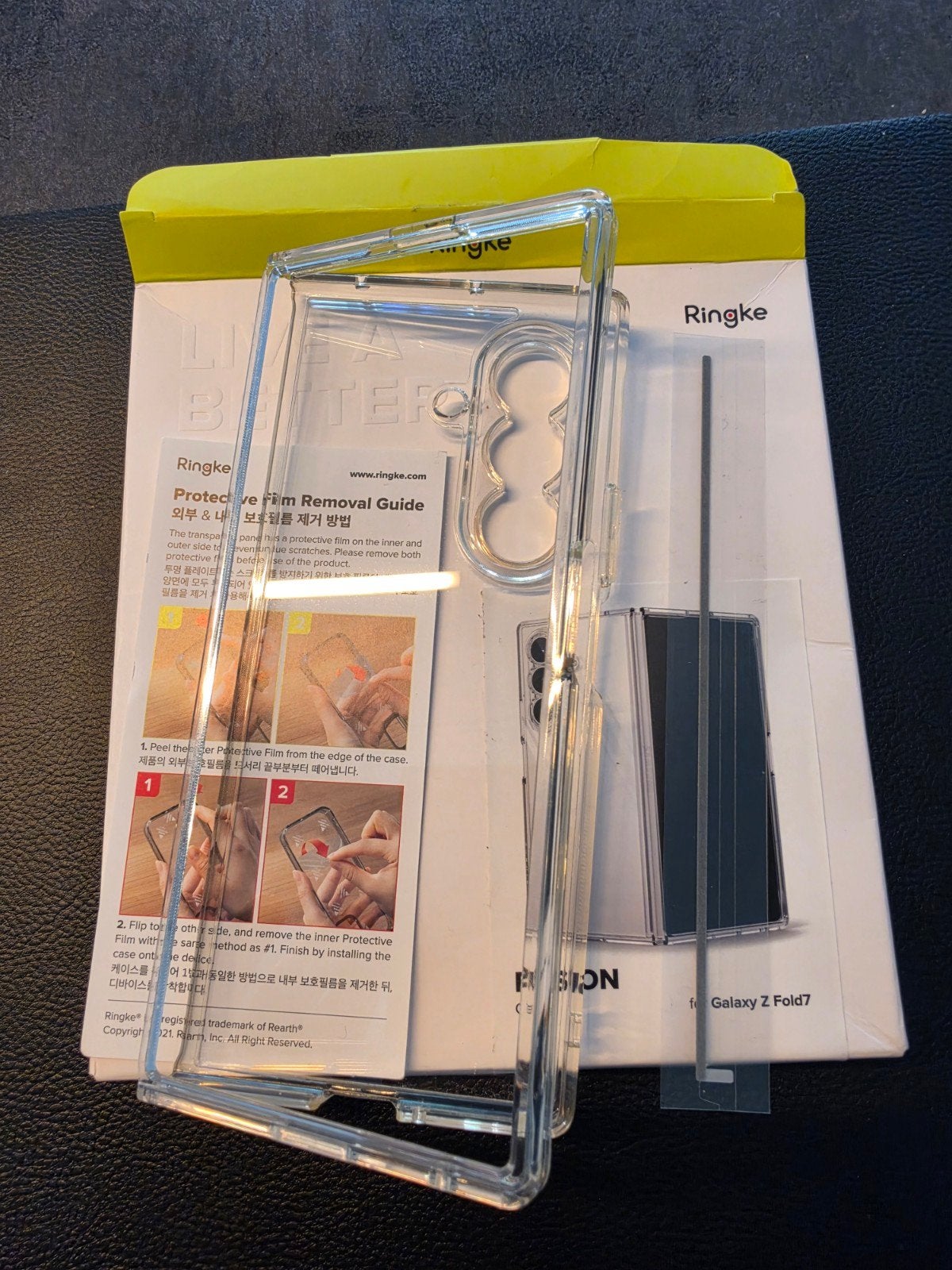 Samsung Z Fold 7 Ringke Clear Case + Samsung Carbon Case, Ophalen, Zo goed als nieuw, Overige modellen, Hoesje of Tasje