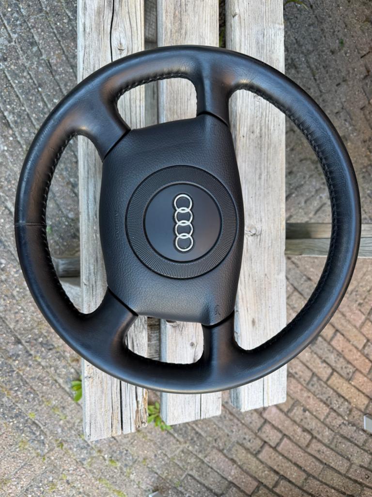 Audi A4 B5 Pre-facelift Leder Stuur met Airbag, Auto-onderdelen, Ophalen of Verzenden, Gebruikt, Audi