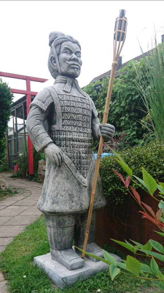 ‼️Terracotta krijger 126cm 135kg leger Tempelkrijger‼️, Tuin en Terras, Ophalen of Verzenden, Nieuw, Beton, Mensenbeeld
