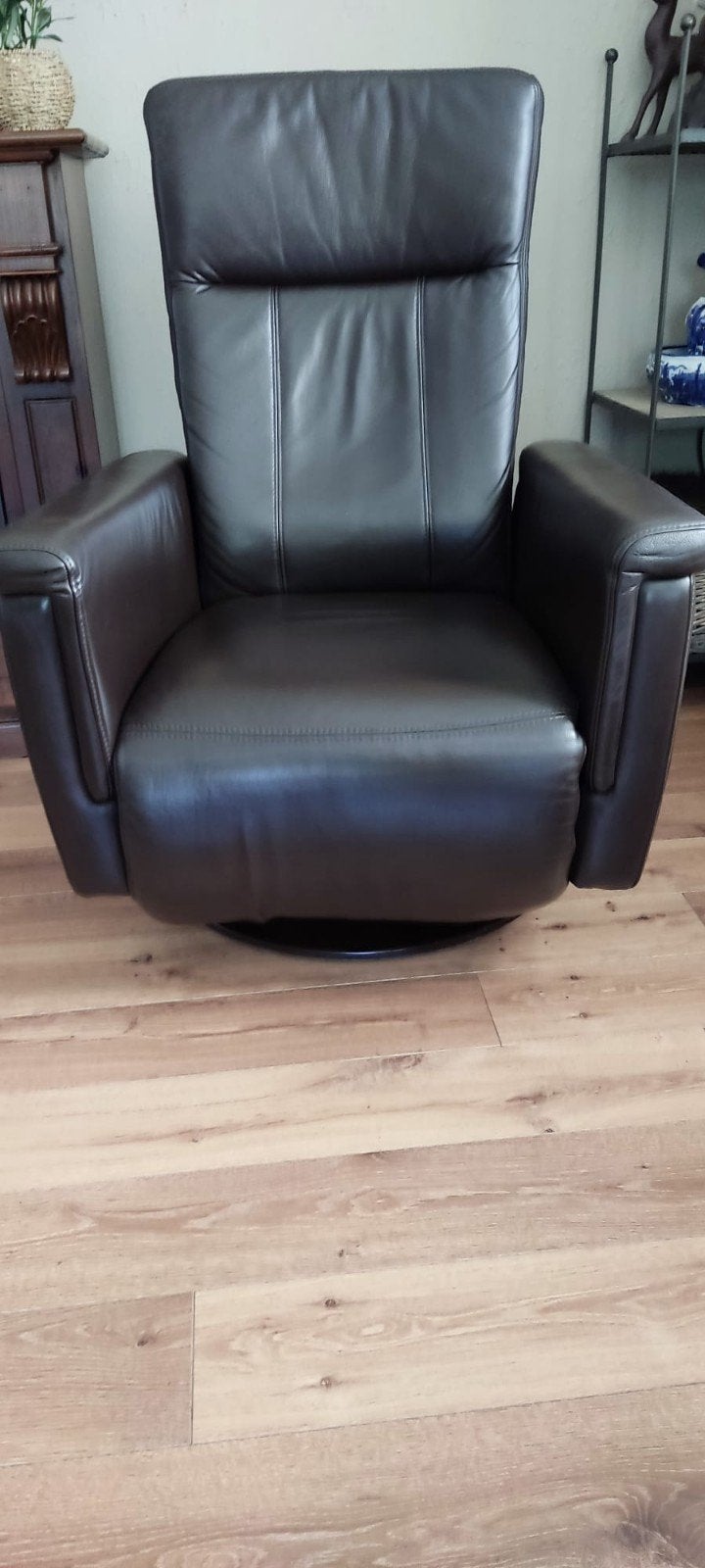 Leren Relax- Sta-op stoel te koop, Huis en Inrichting, Fauteuils, Gebruikt, Leer, Ophalen