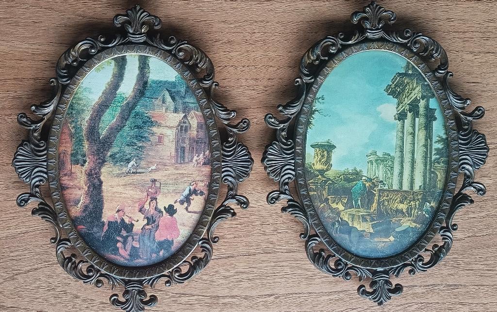 2 Italiaanse vintage fotolijstjes in Barok stijl- 60s, Ophalen of Verzenden, Gebruikt