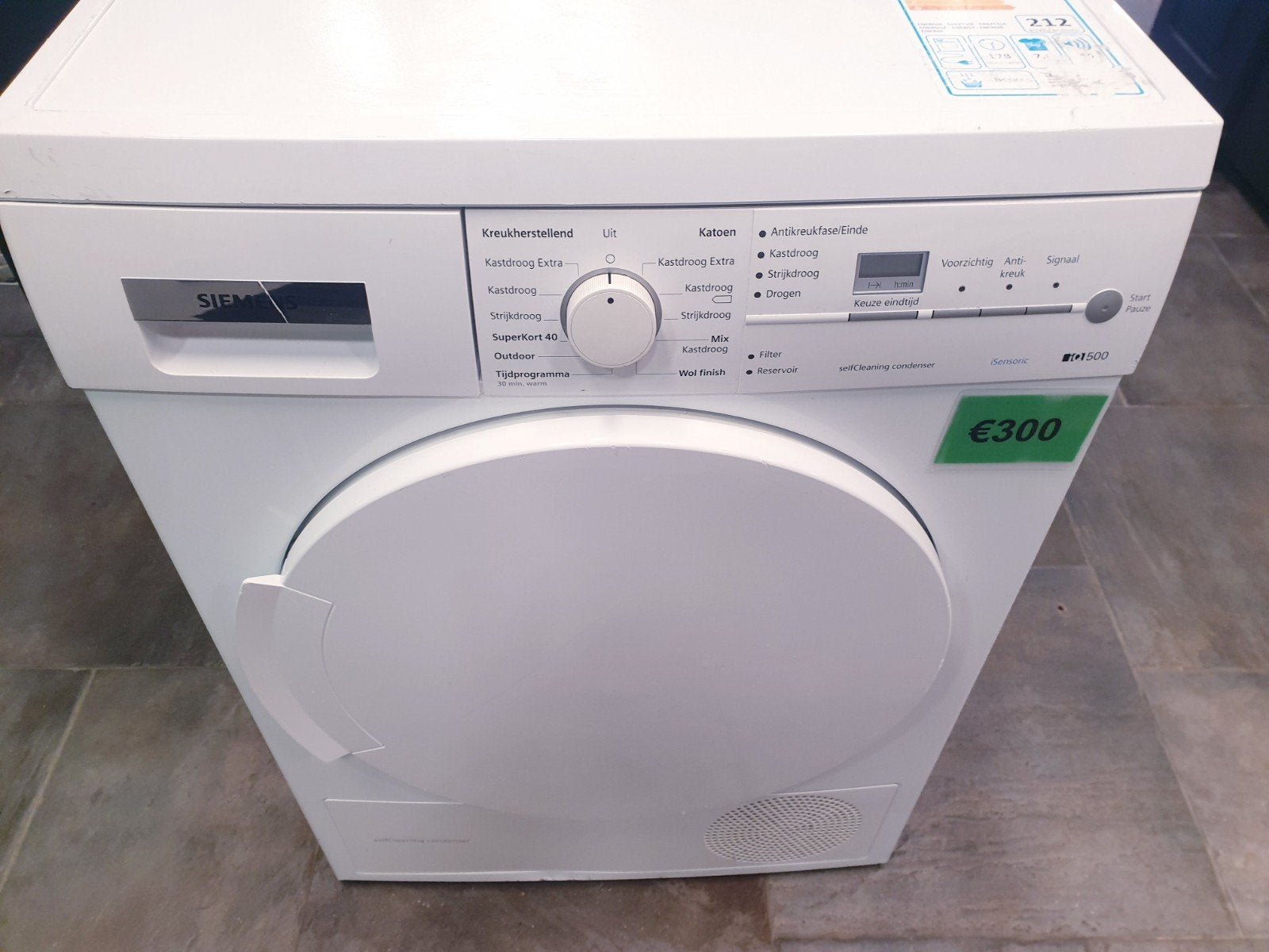 warmtepomp droger Siemens IQ500 7kg A++ inc 1 JAAR garantie✅, Ophalen, 6 tot 8 kg, Anti-kreukfase, Overige typen