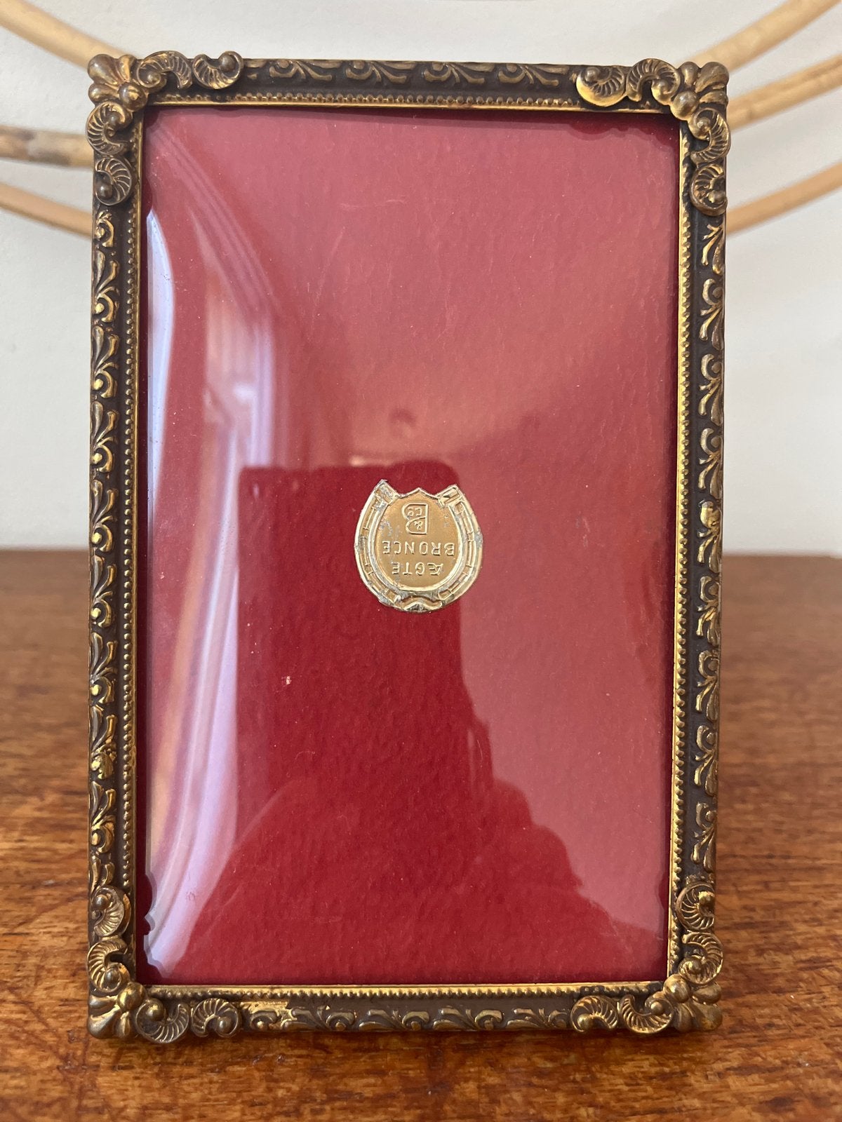 Vintage brons fotolijst Bang&Co met bol glas, Ophalen of Verzenden, Huis en Inrichting