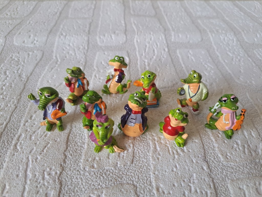 Krokodillen Set van 10 - Figuren 1992 Ferrero 2.5x3.5cm, Ophalen of Verzenden, Zo goed als nieuw, Hardplasticfiguren