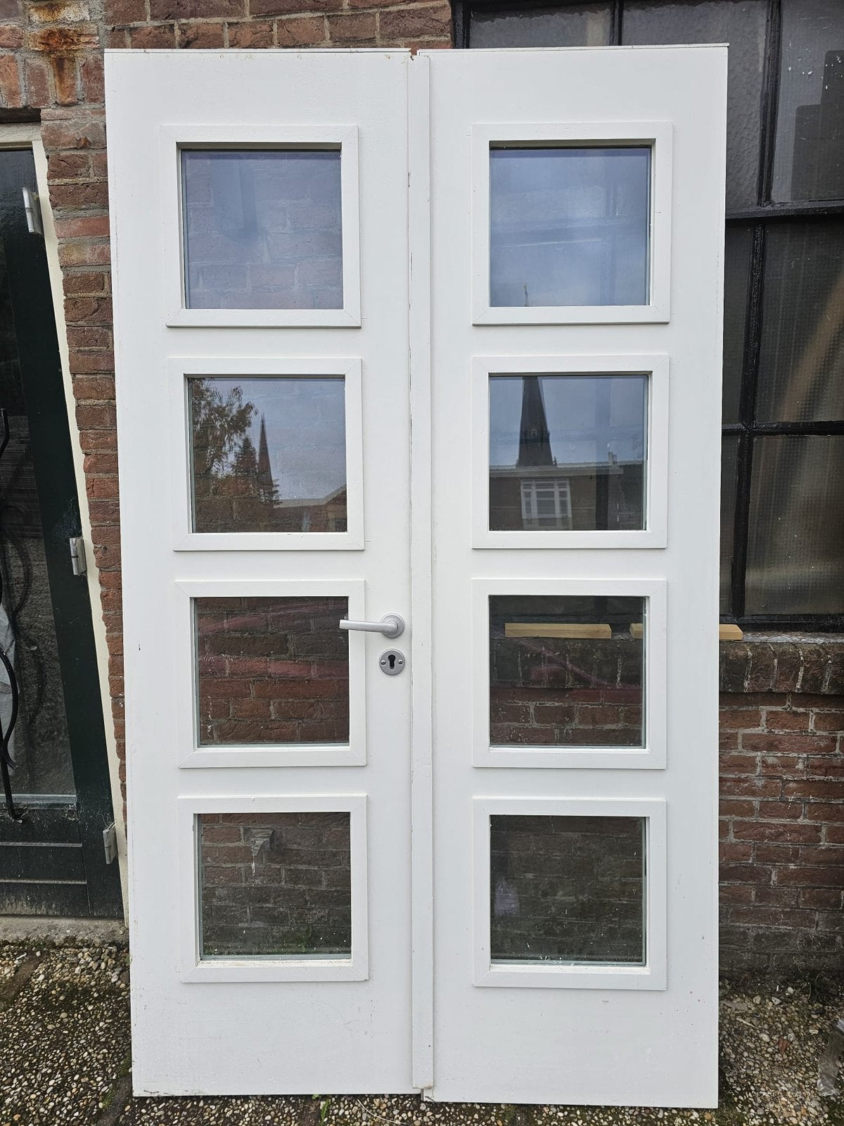 2x een set openslaande HH buitendeuren incl. Glas, Doe-het-zelf en Verbouw, Ophalen, Gebruikt, Buitendeur, Glas