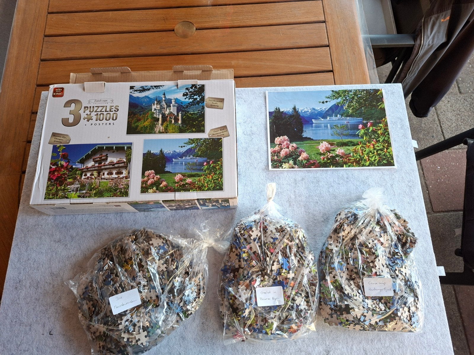 3-in-1 puzzel, Ophalen of Verzenden, 500 t/m 1500 stukjes, Zo goed als nieuw, Legpuzzel
