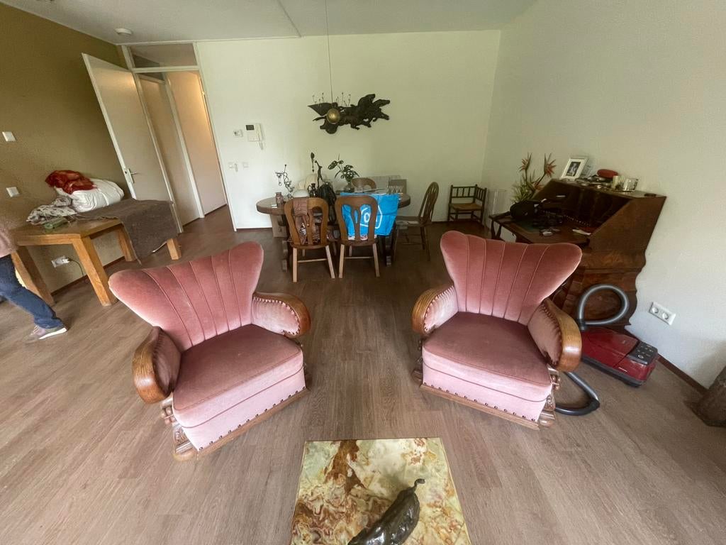 Art Deco Salonset 4 fauteuils 1920-1950 - Set van 2 mogelijk, Ophalen, Gebruikt, 75 tot 100 cm, 75 tot 100 cm