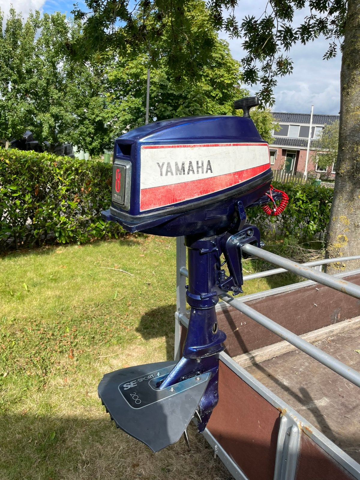 8 PK 2 takt Yamaha voor onderdelen, loopt goed!, Watersport en Boten, Gebruikt, 5 tot 10 pk, Ophalen of Verzenden, Buitenboordmotor