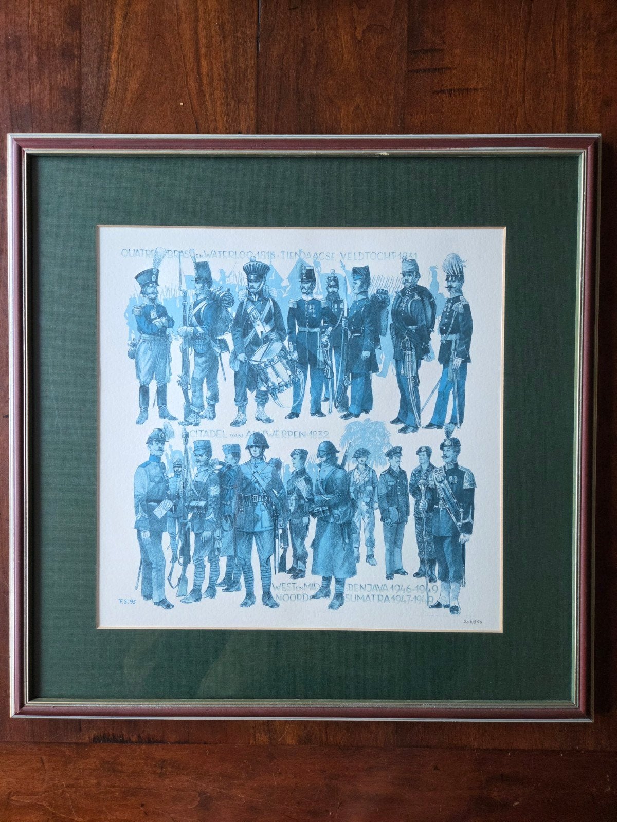 Overzichtsplaat uniformen Regiment Limburgse Jagers, Ophalen, 1980 tot heden, Overige onderwerpen, Prent