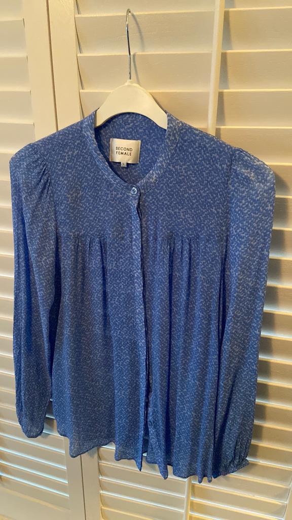 Blouse ( Second Female), Ophalen of Verzenden, Zo goed als nieuw, Maat 38/40 (M), Blauw