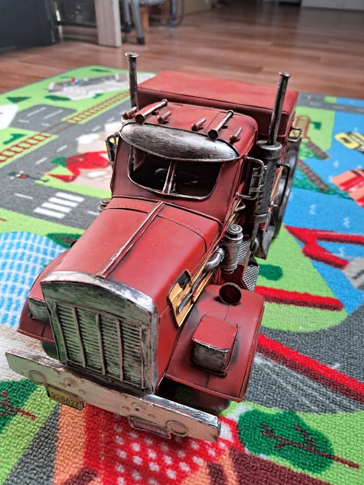 Decoratieve metalen vrachtwagen model - Vintage look, Ophalen of Verzenden, Gebruikt, Bus of Vrachtwagen