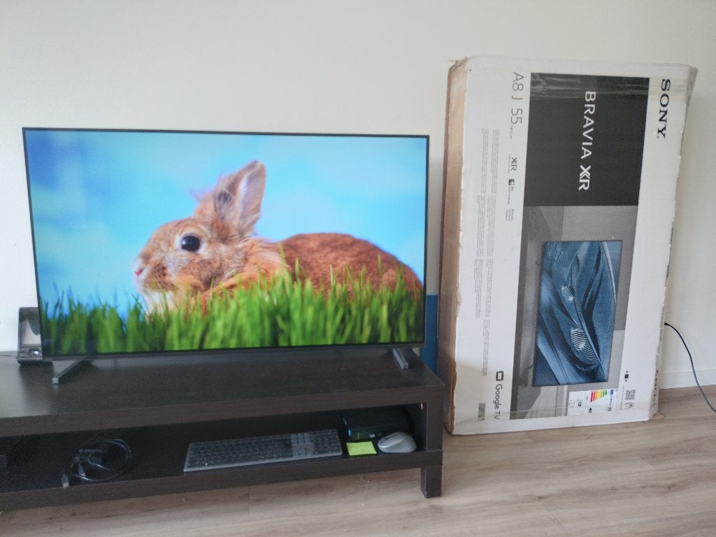 Sony Bravia OLED 4K UHD Google TV XR-55A80J 55 inch, Ophalen, OLED, Zo goed als nieuw, 100 Hz